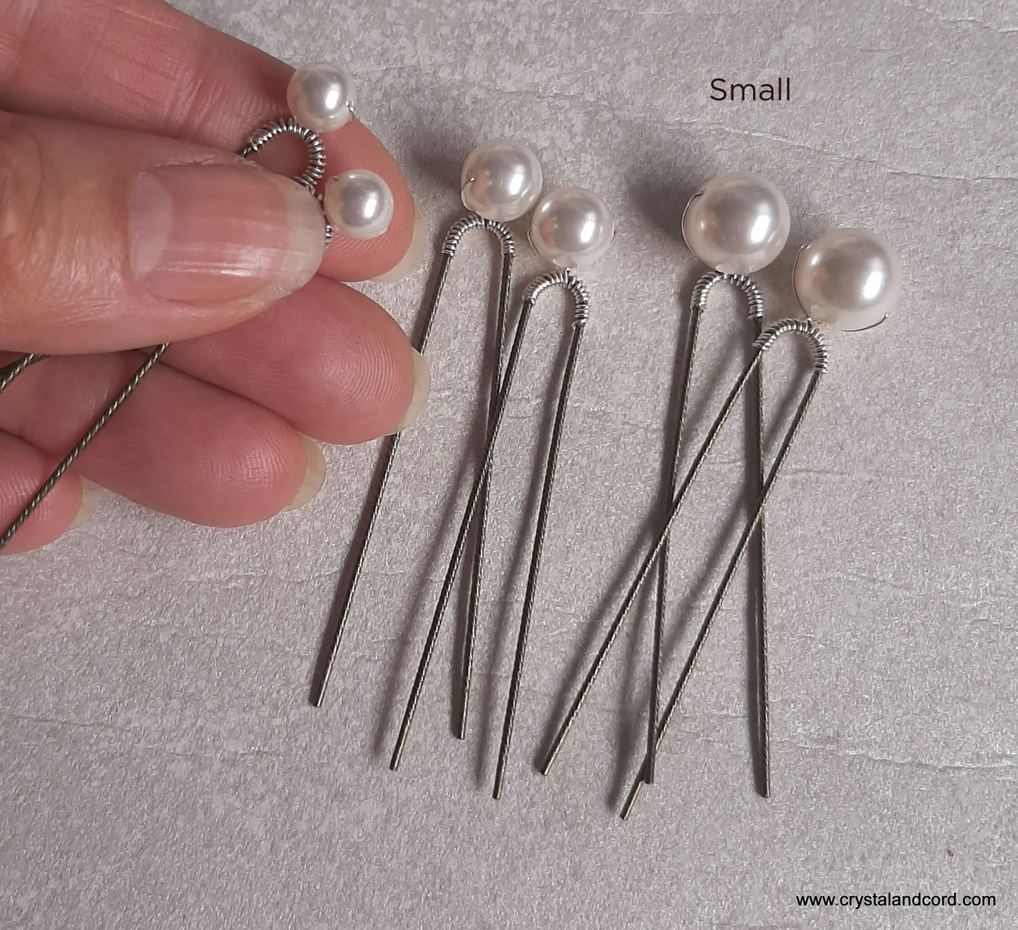 Bella - crystal pearls set of 6 hair pins