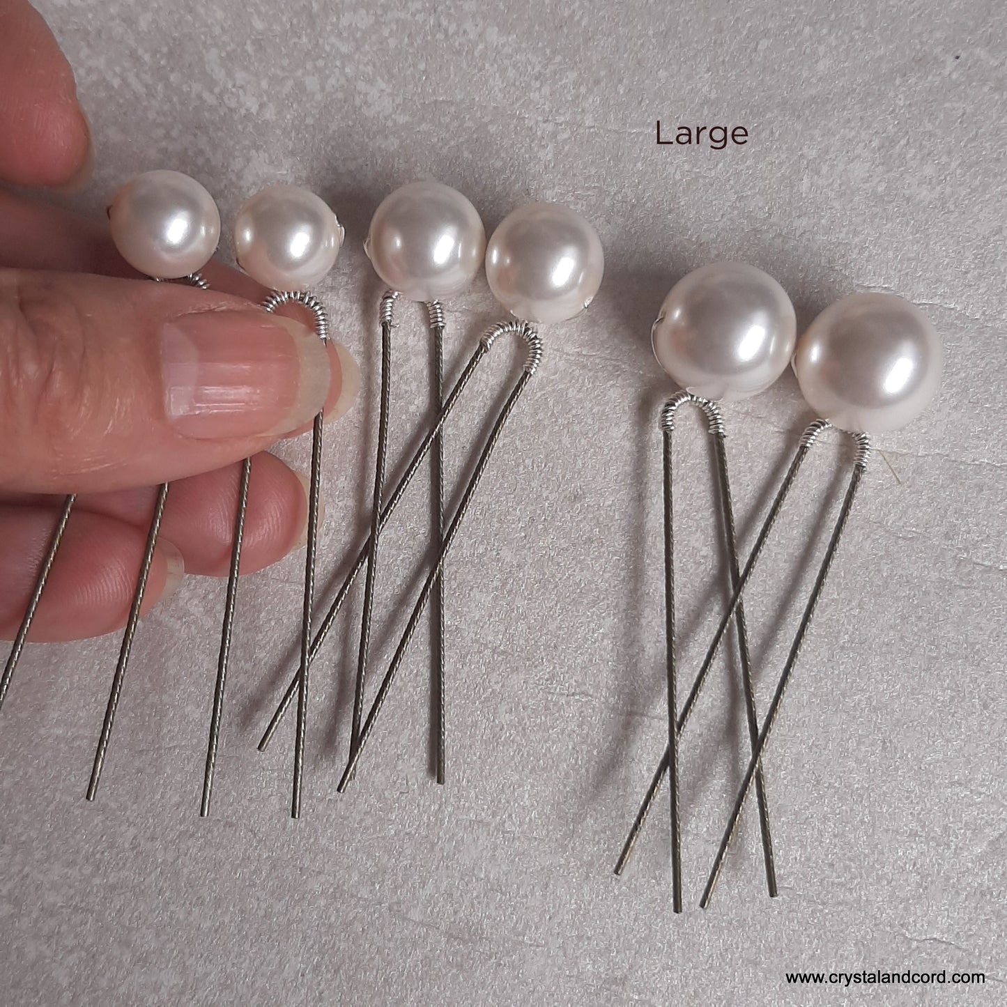 Bella - crystal pearls set of 6 hair pins