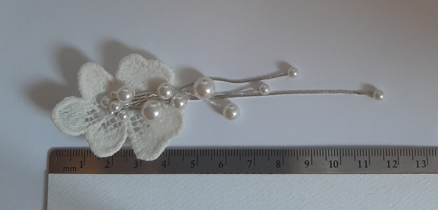 Katharina - crystal pearls long cascading orchid shaped flower stud earrings