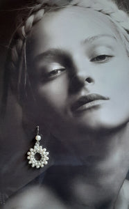 Pearls white cultured freshwater beaded hoop silver-tone earrings
