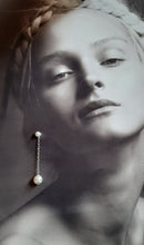 Load image into Gallery viewer, Ada - crystal pearls sterling silver or gold-tone chain drop stud earrings