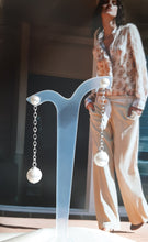 Load image into Gallery viewer, Ada - crystal pearls sterling silver chain drop stud earrings