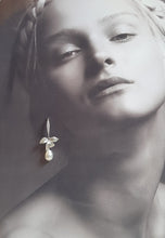 Load image into Gallery viewer, Liz - sterling silver earwires with or without cubic zironia&#39;s, orchid flower and pearl drop earrings