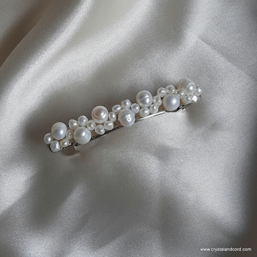 Emily  - freshwater pearls beaded hair clips