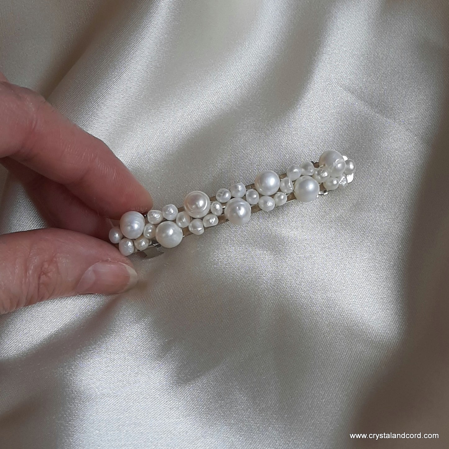 Emily  - freshwater pearls beaded hair clips