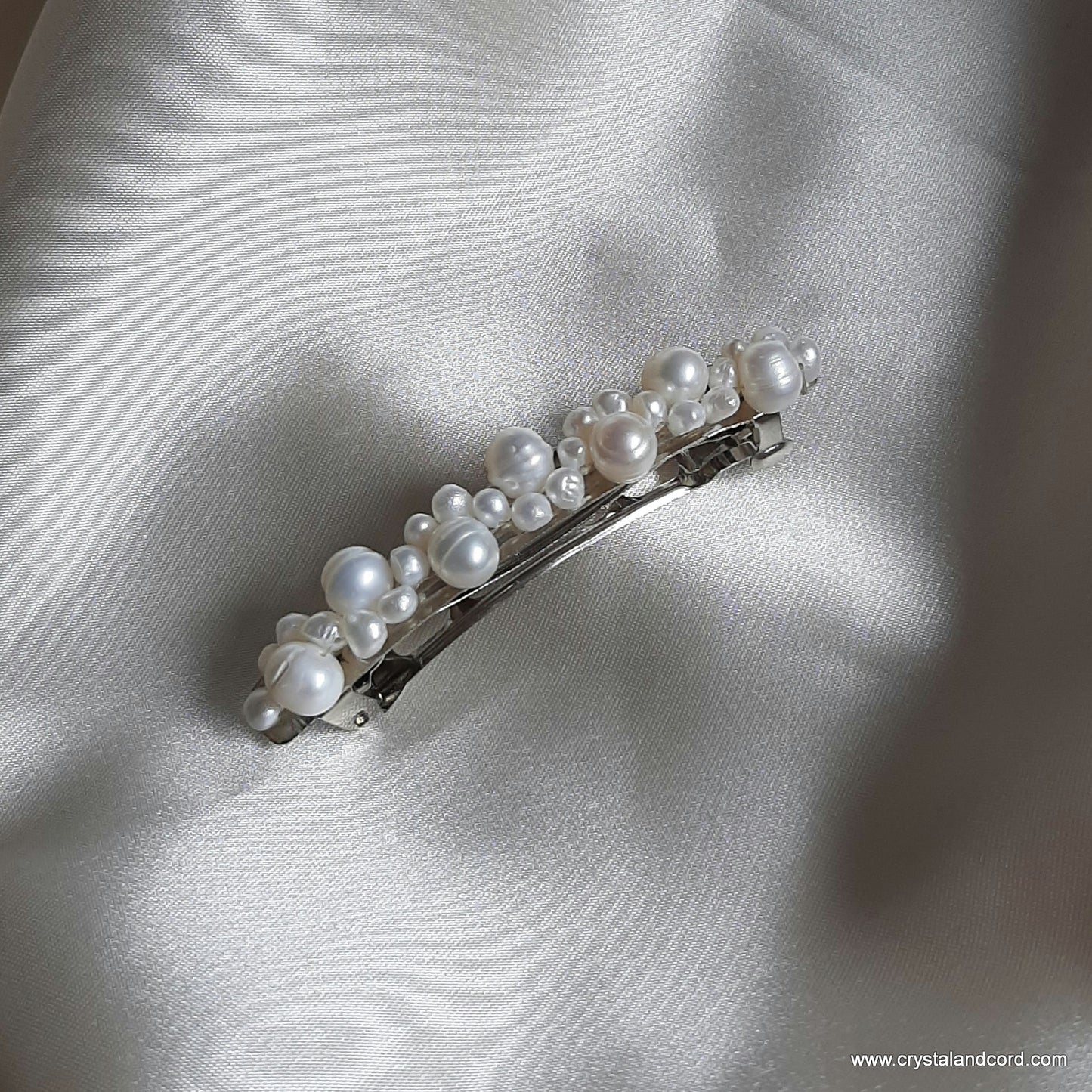 Emily  - freshwater pearls beaded hair clips