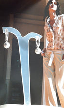 Load image into Gallery viewer, Sophie - crystal round pearl drop and sterling silver hoop earrings