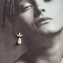 Load image into Gallery viewer, Zoe - Swarovski crystal baroque pearl drop and cubic zirconia earstud