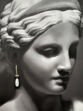 Load image into Gallery viewer, Nicola - pearl glass bead teardrop and cubic zirconia tiny bow gold-tone drop earrings