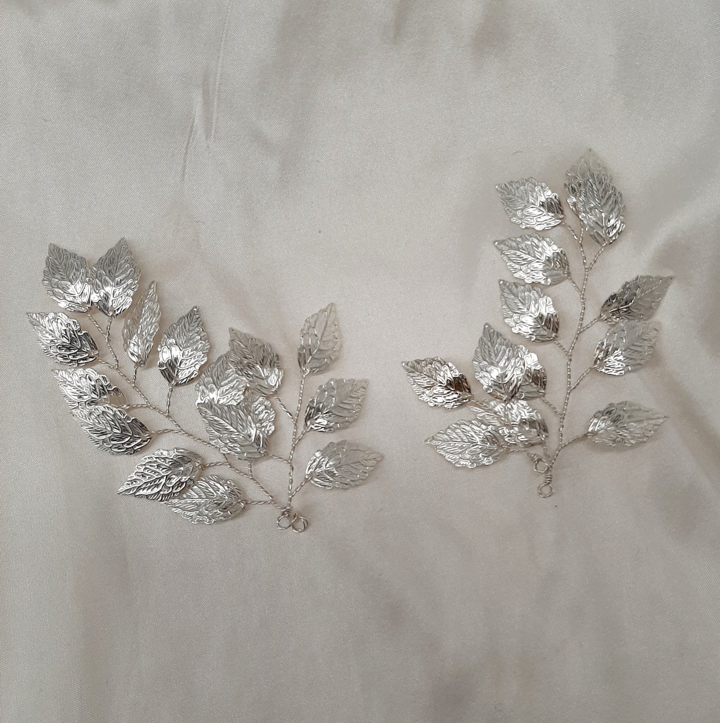 Becks - branches of silver or gold tone leaf hair pins SET