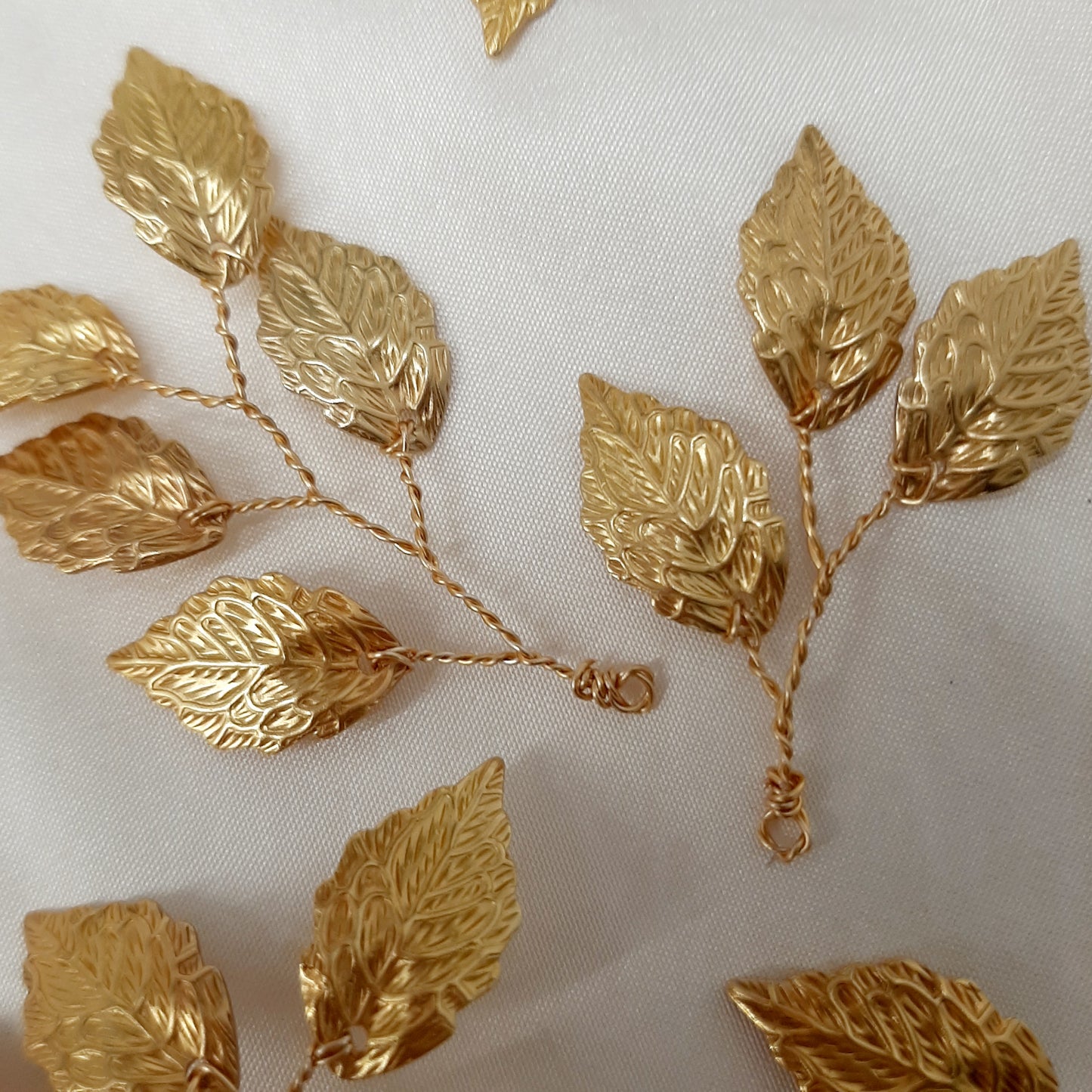 Becks - branches of silver or gold tone leaf hair pins SET