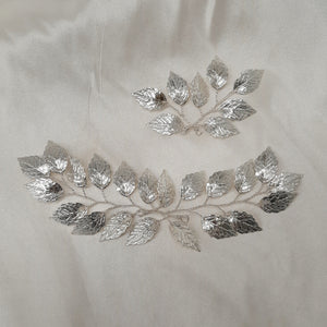 Becks - branches of silver or gold tone leaf hair pins SET