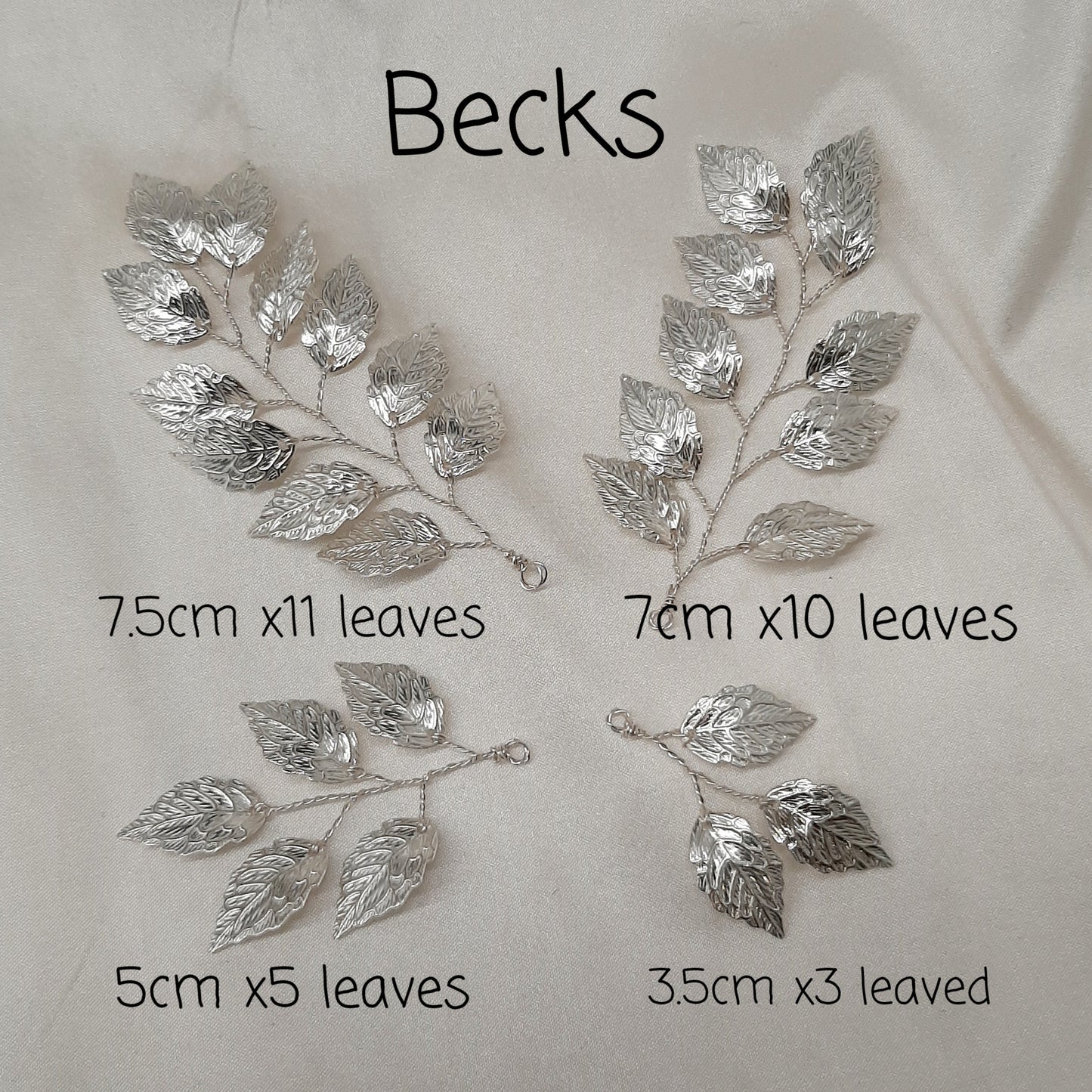 Becks - branches of silver or gold tone leaf hair pins SET