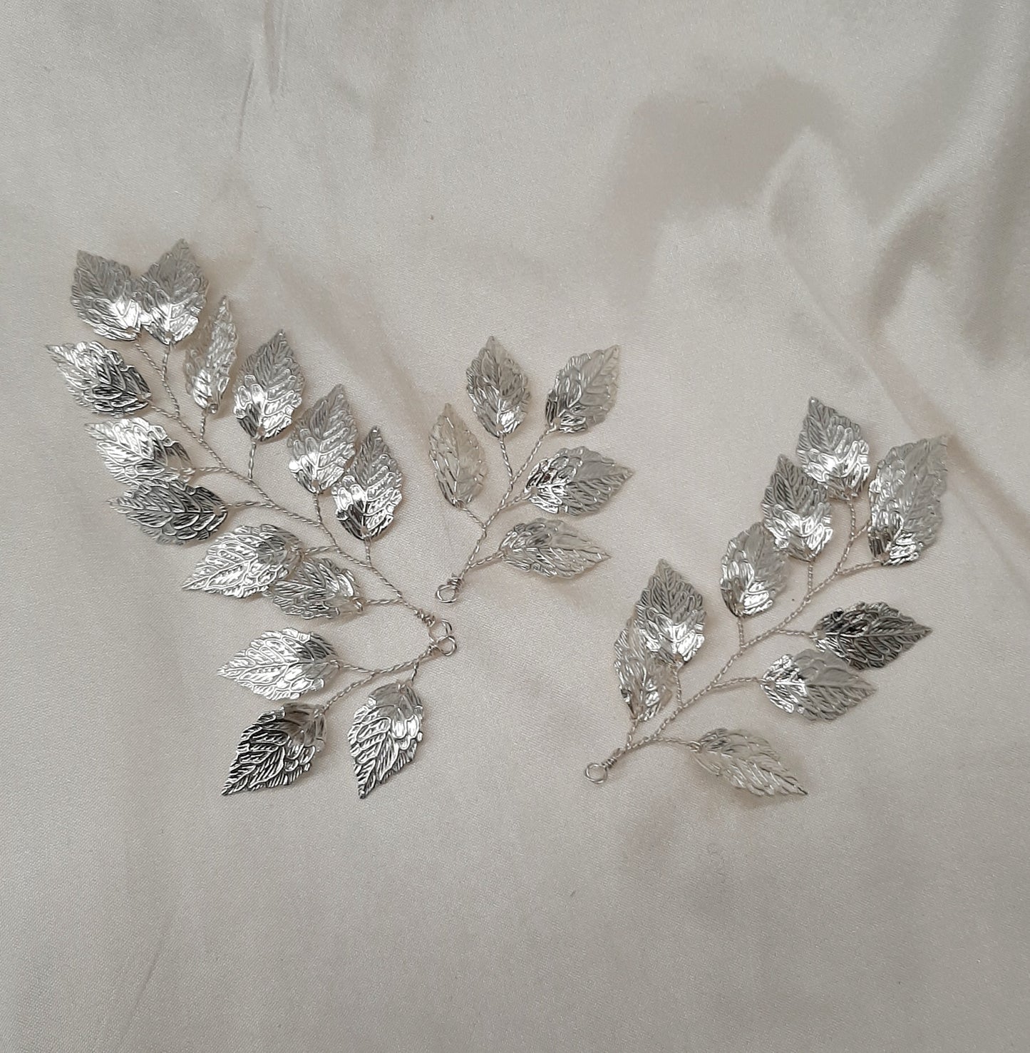 Becks - branches of silver or gold tone leaf hair pins SET