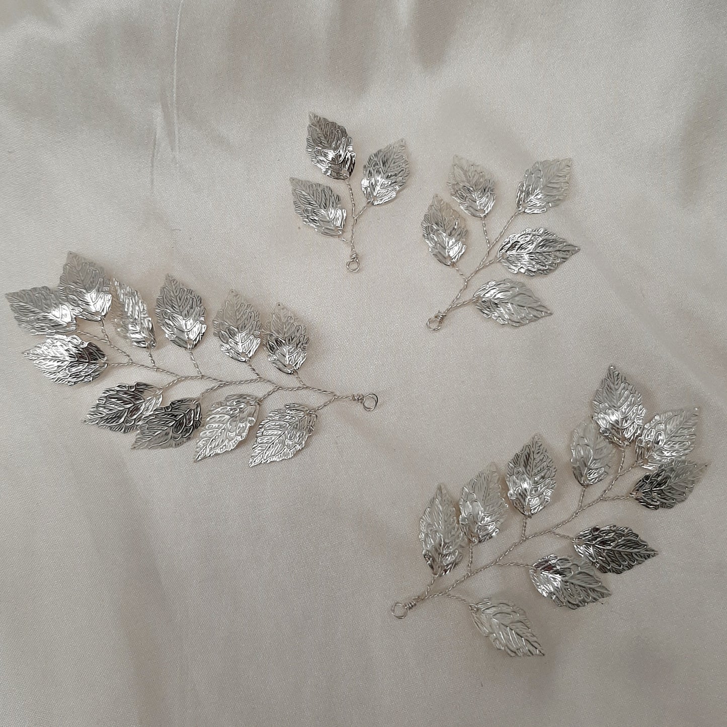 Becks - branches of silver or gold tone leaf hair pins SET