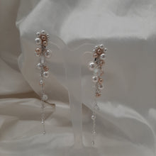 Load image into Gallery viewer, Bree - Swarovski crystal long cascading cluster clip-on stud drop earrings
