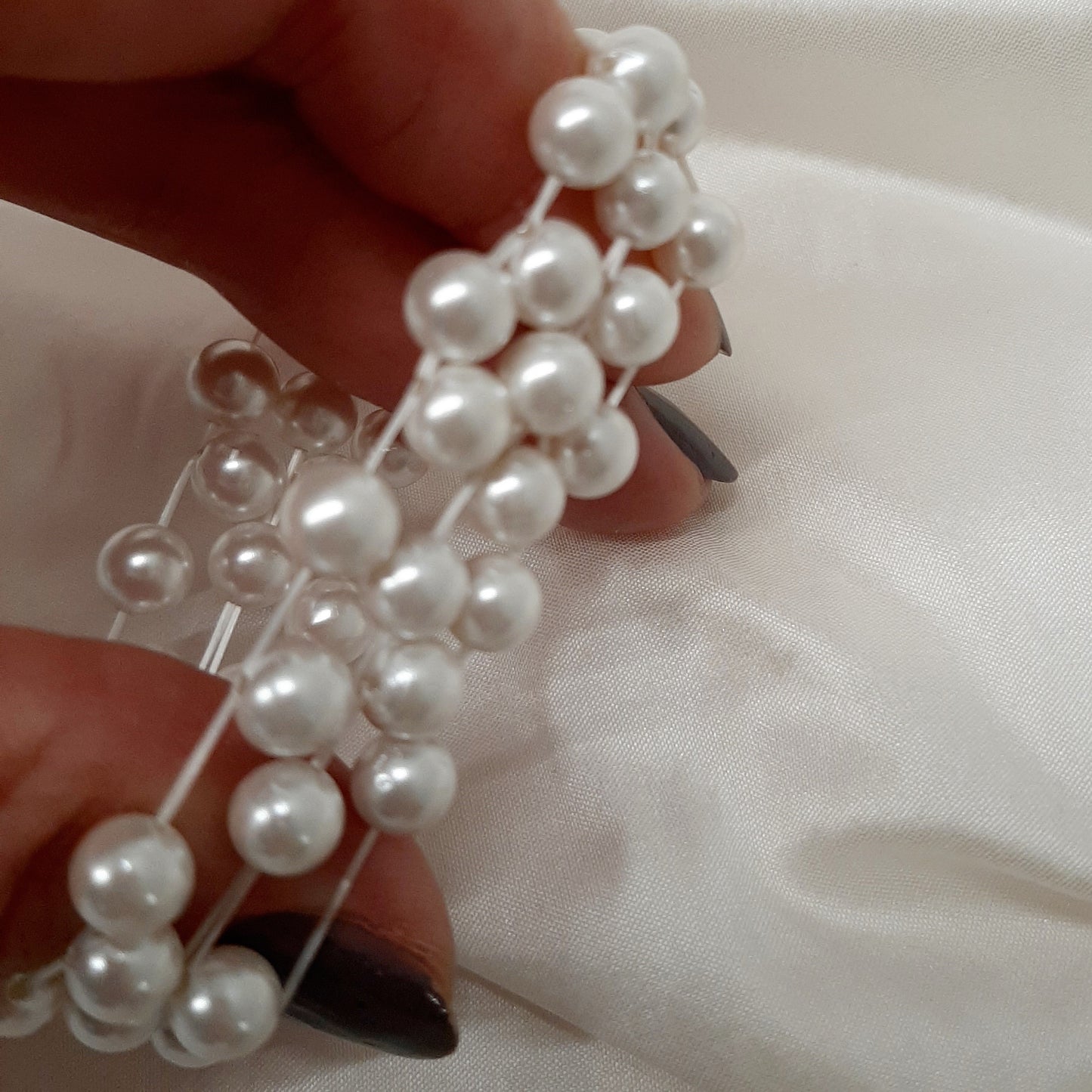 Charlie - crystal pearls hair tie for ponytail