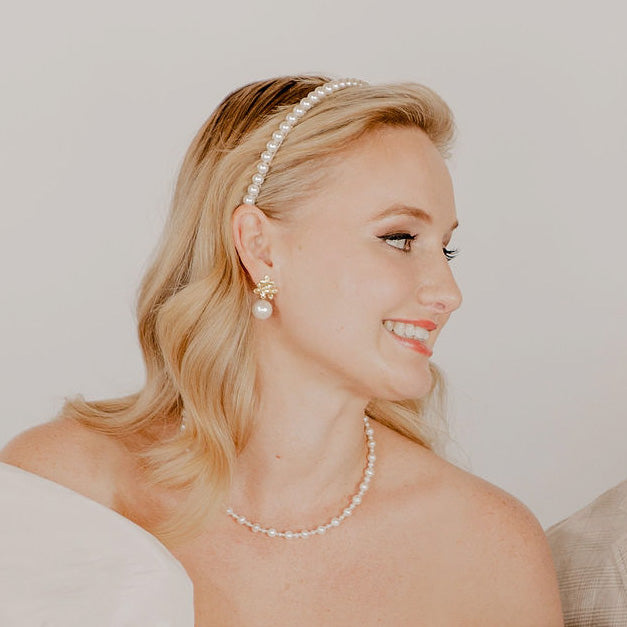 Olivia - shell bead pearls headband in different sizes