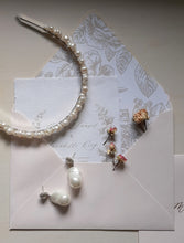 Load image into Gallery viewer, Claudette - baroque faux pearl, tiny seed beads and freshwater pearl stud drop earrings