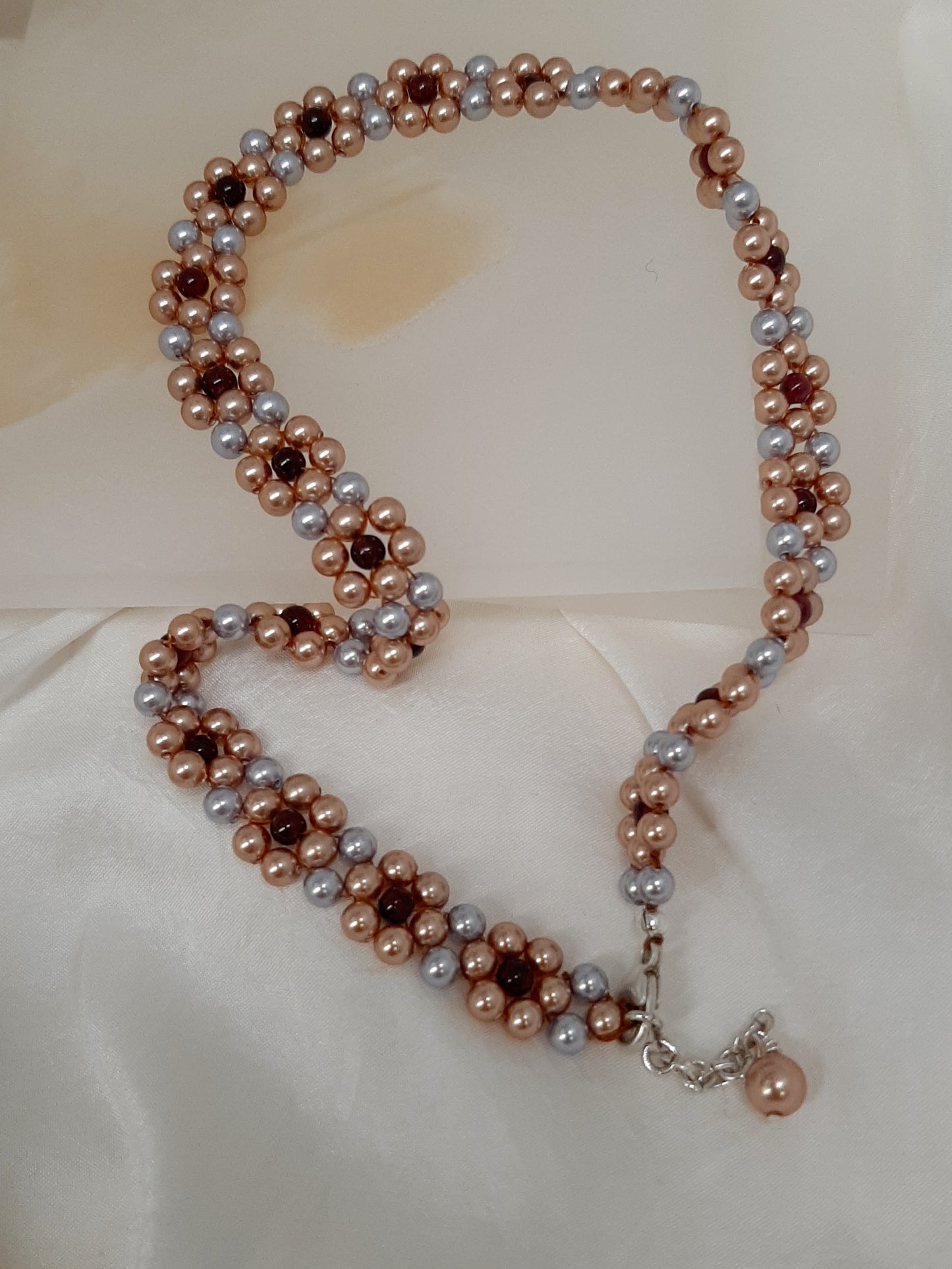 Daisy - crystal based pearls, sterling silver filled toggle clasp daisy bracelet or necklace