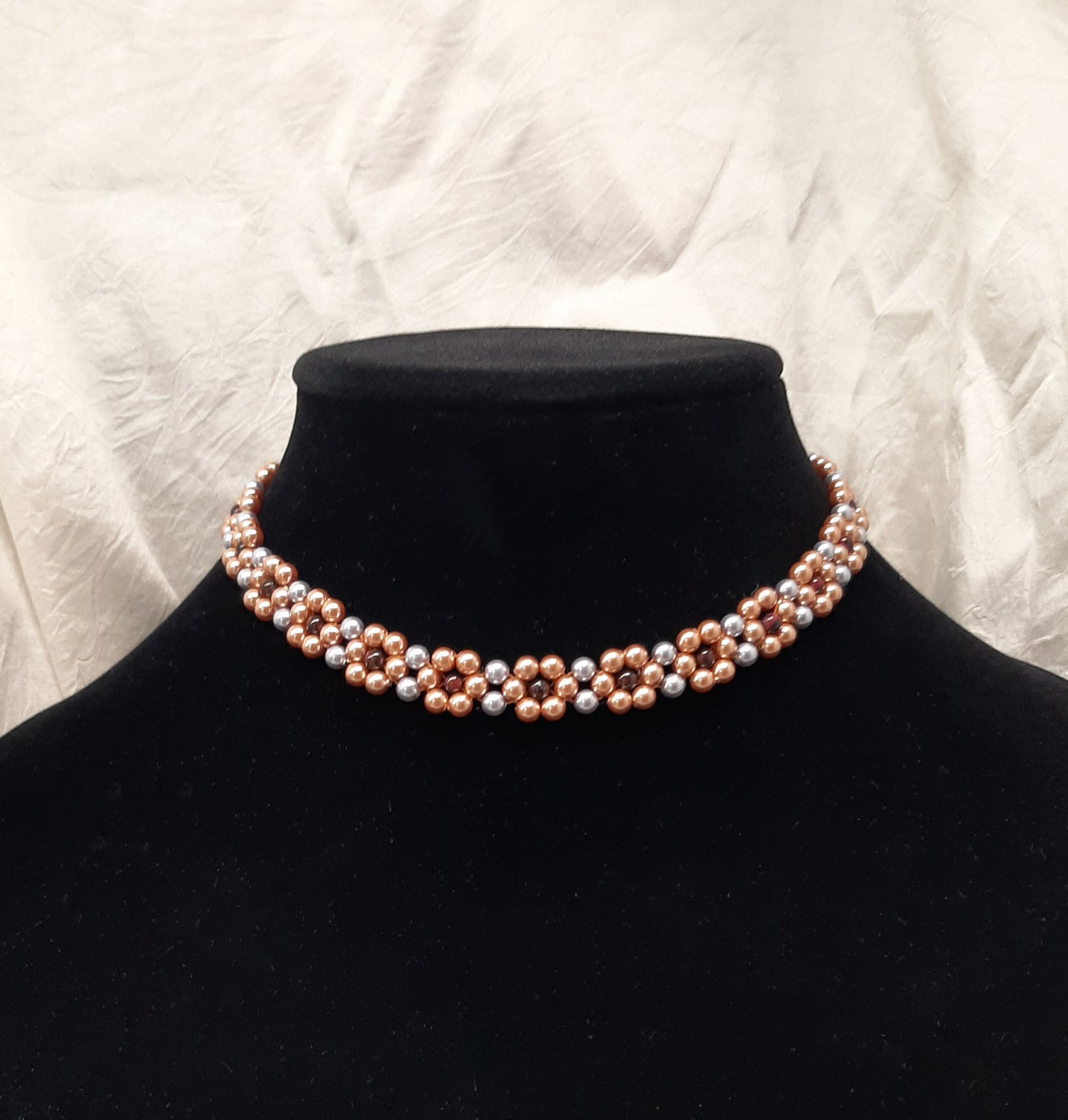 Daisy - crystal based pearls, sterling silver filled toggle clasp daisy bracelet or necklace