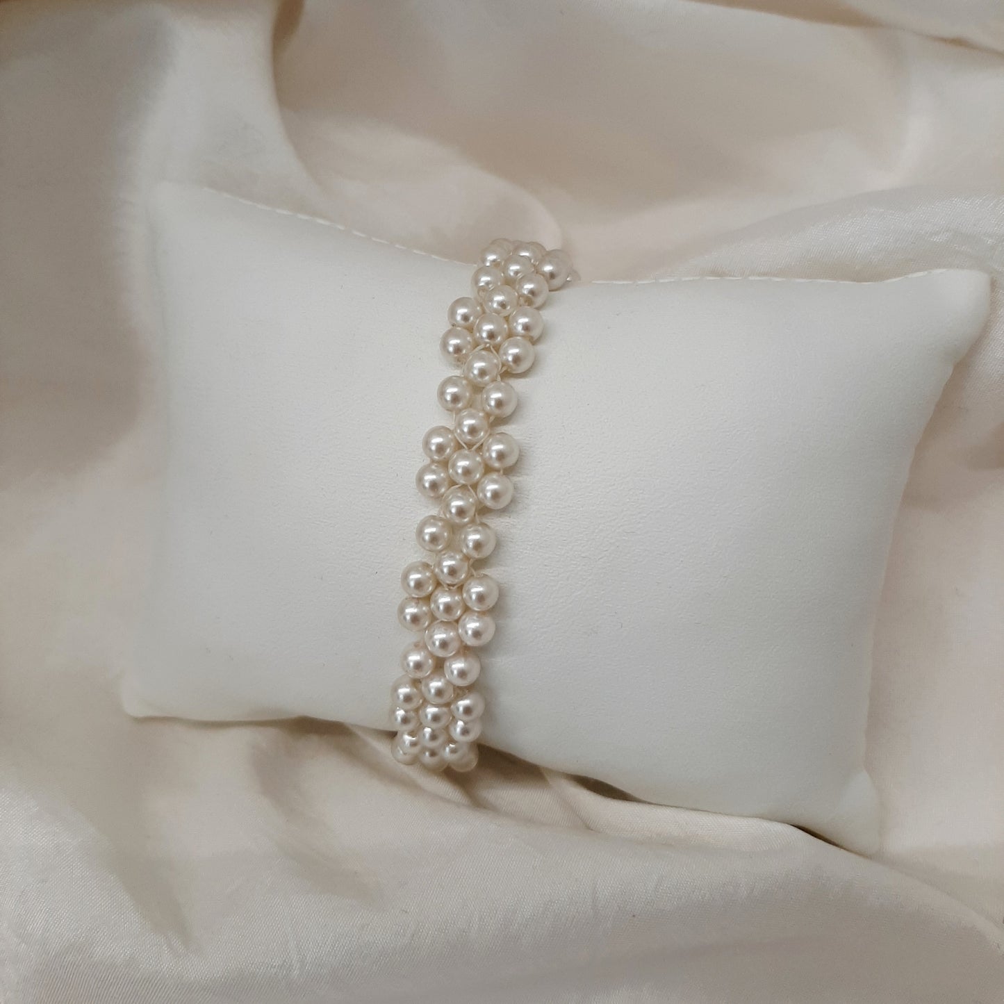 Daisy - crystal based pearls, sterling silver filled toggle clasp daisy bracelet or necklace