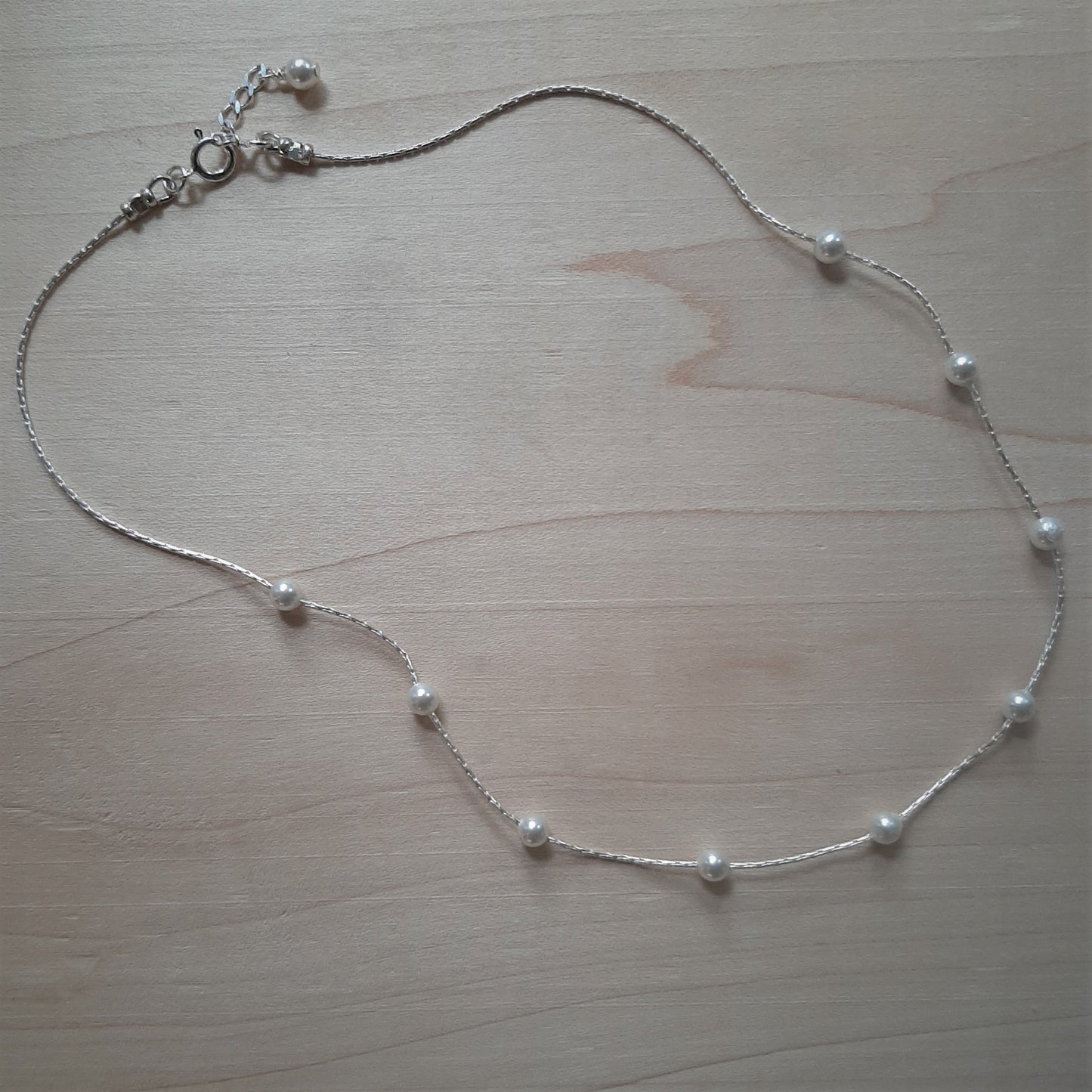 Danielle necklace and earrings - crystal pearls or freshwater pearls and sterling silver Boston chain thread cascading stud earrings, bracelet and necklace