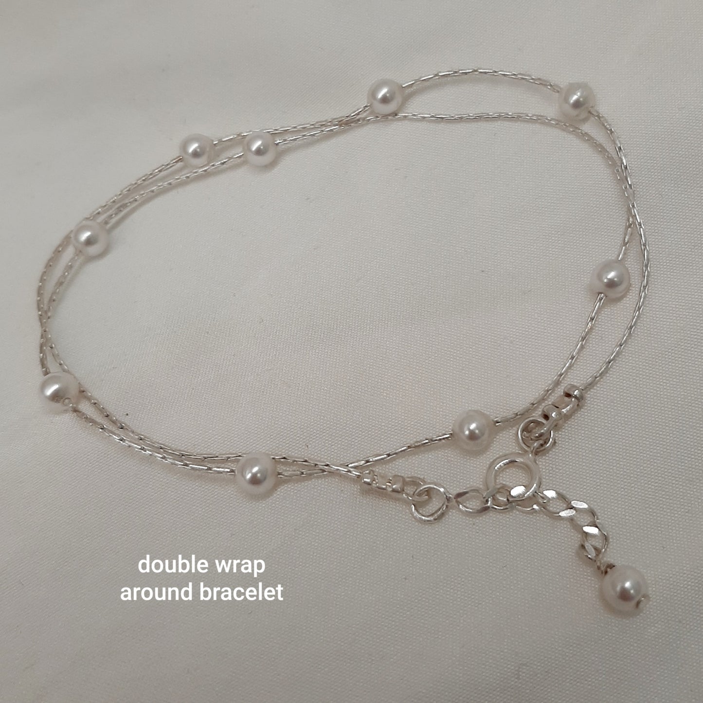 Danielle necklace and earrings - crystal pearls or freshwater pearls and sterling silver Boston chain thread cascading stud earrings, bracelet and necklace
