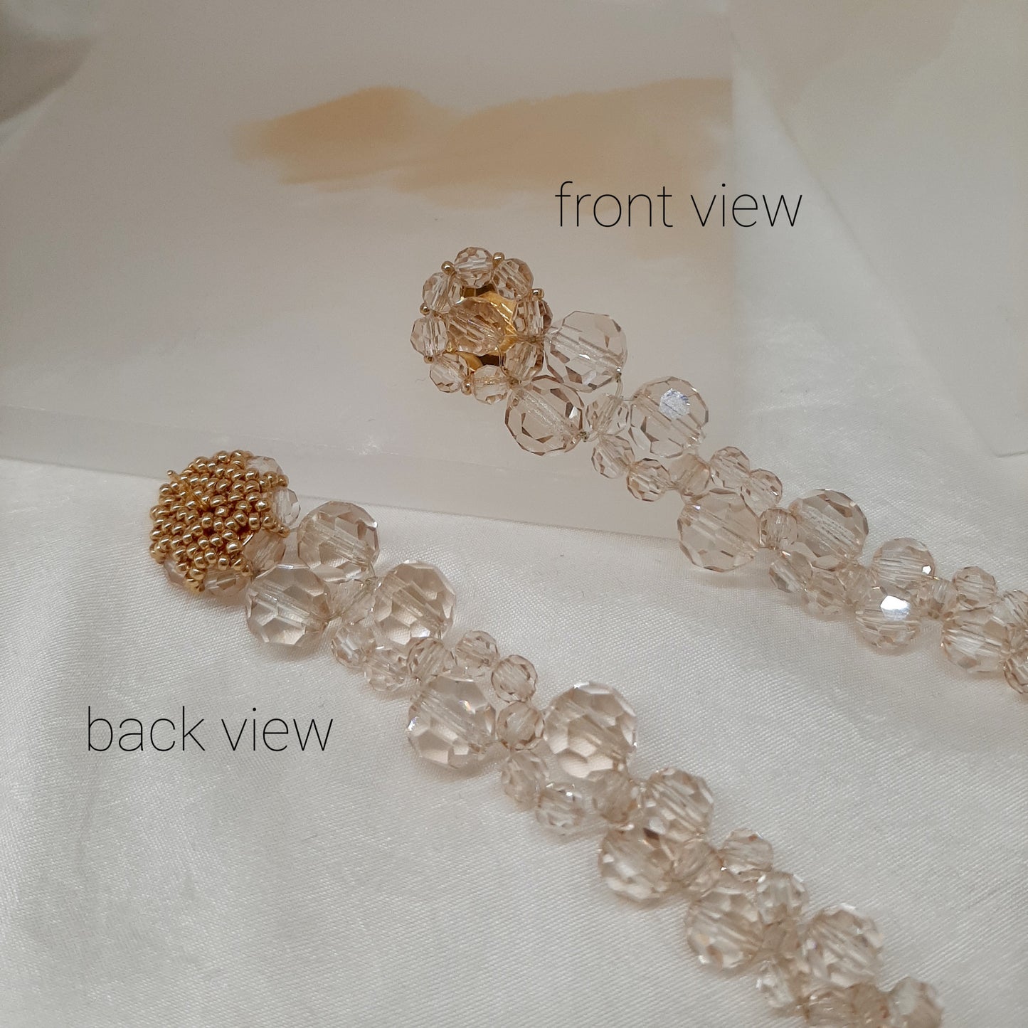 Emiliana - crystal long cascading beaded stud earrings