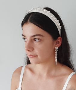 Madison - freshwater pearls cascading bead earrings