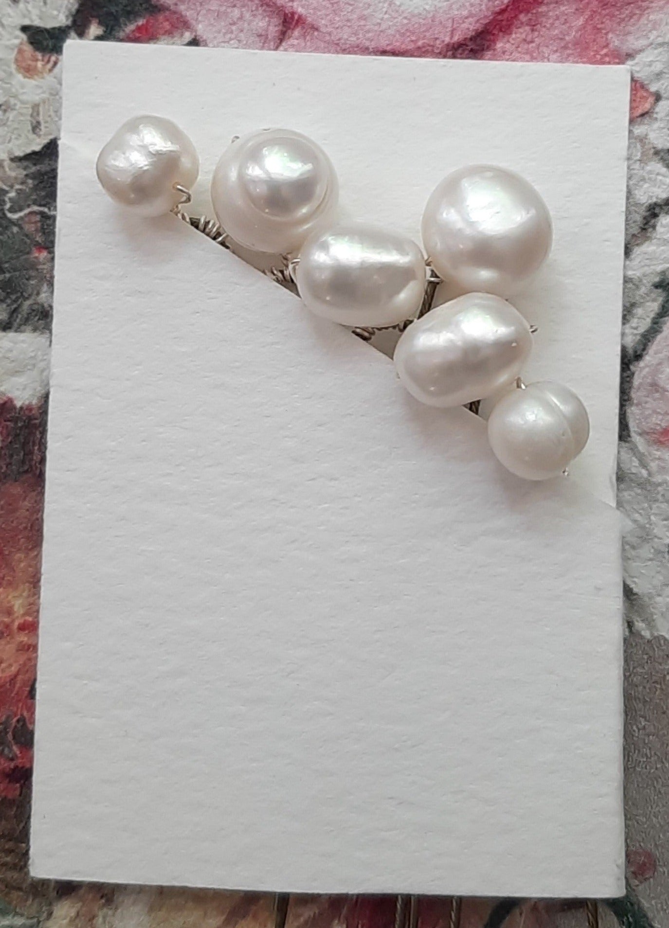 Deanna - freshwater pearls set of 6 hair pins - MEDIUM