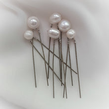 Load image into Gallery viewer, Deanna - freshwater pearls set of 6 hair pins - MEDIUM