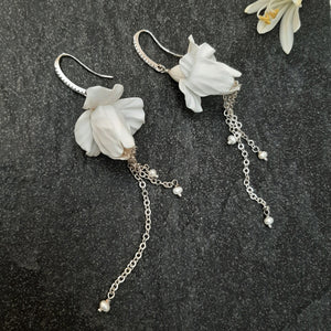 Iris v2 flower short and long cascading earrings
