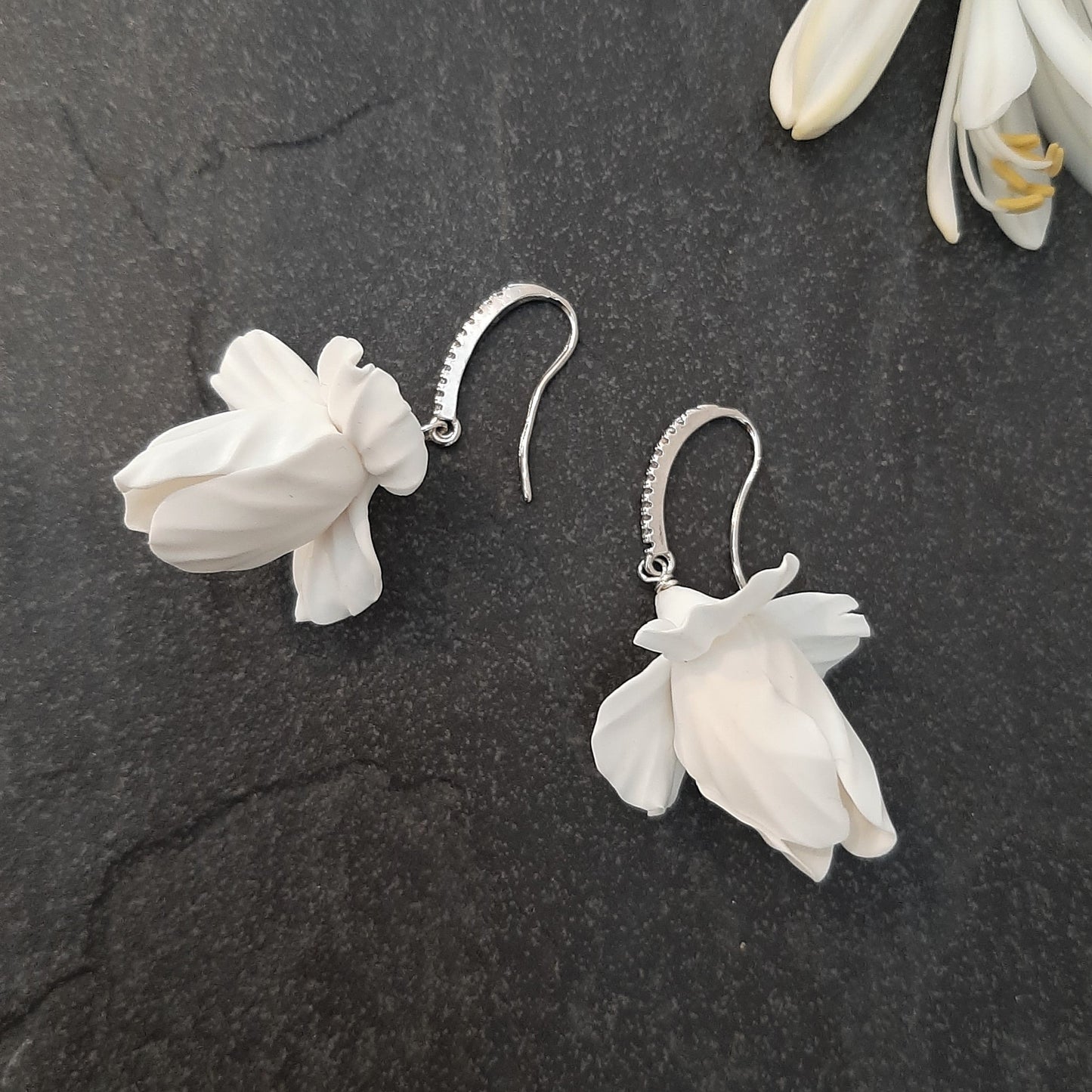 Iris v2 flower short and long cascading earrings