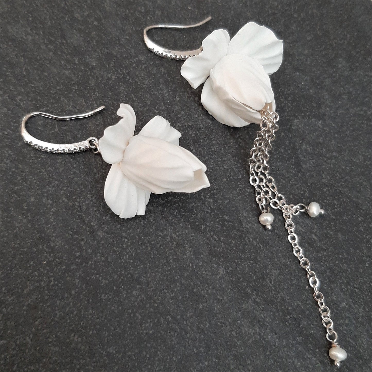 Iris v2 flower short and long cascading earrings