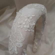 Load image into Gallery viewer, Liara - ivory lace and pearl embellished headband