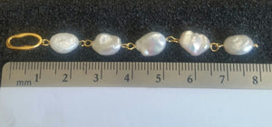 Freshwater white Keshi pearls drop stud earrings