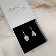 Load image into Gallery viewer, Kirsty - Cubic Zirconia crystal clear silver or gold tone drop earrings