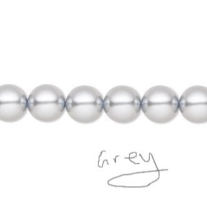 Ashley - crystal pearl beads silver-tone round hoop earrings