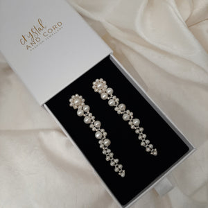 Madison - freshwater pearls cascading bead earrings