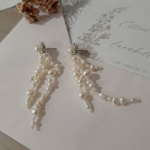 Load image into Gallery viewer, Mariah - natural organic shaped freshwater pearls cascading stud earrings