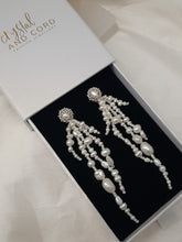 Load image into Gallery viewer, Mariah - natural organic shaped freshwater pearls cascading stud earrings