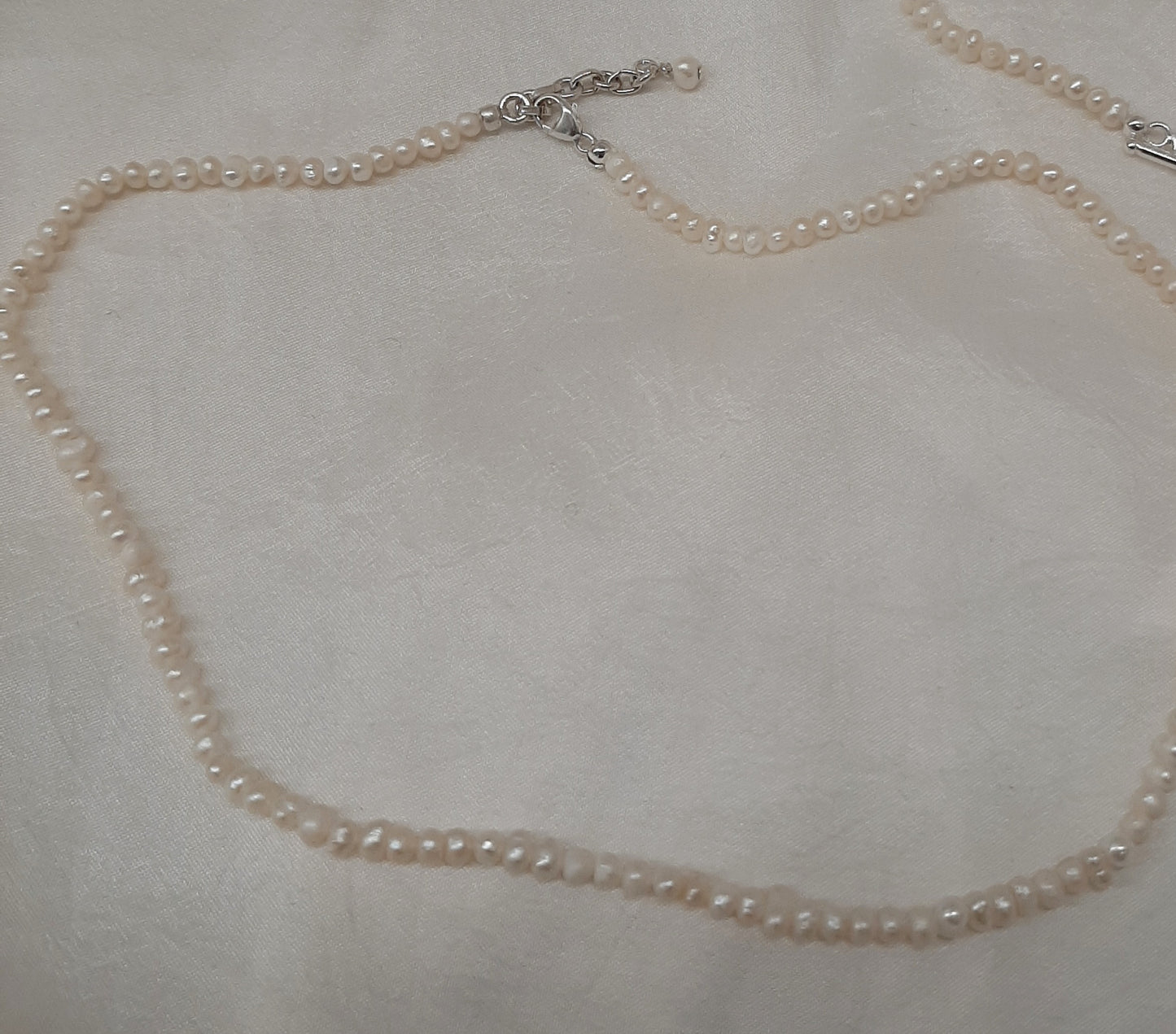 Marianna - medium, small and tiny natural cultured freshwater pearls necklace and bracelets with sterling silver clasps