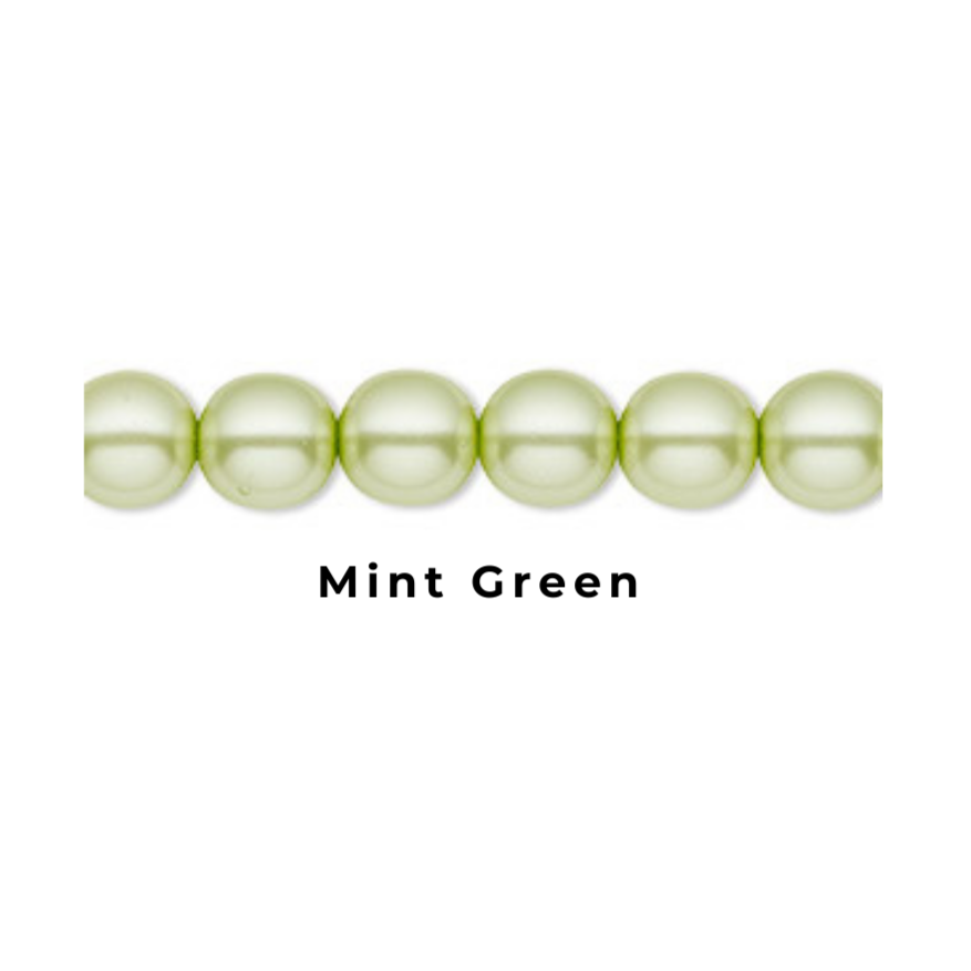 Ashley - crystal pearl beads silver-tone round hoop earrings