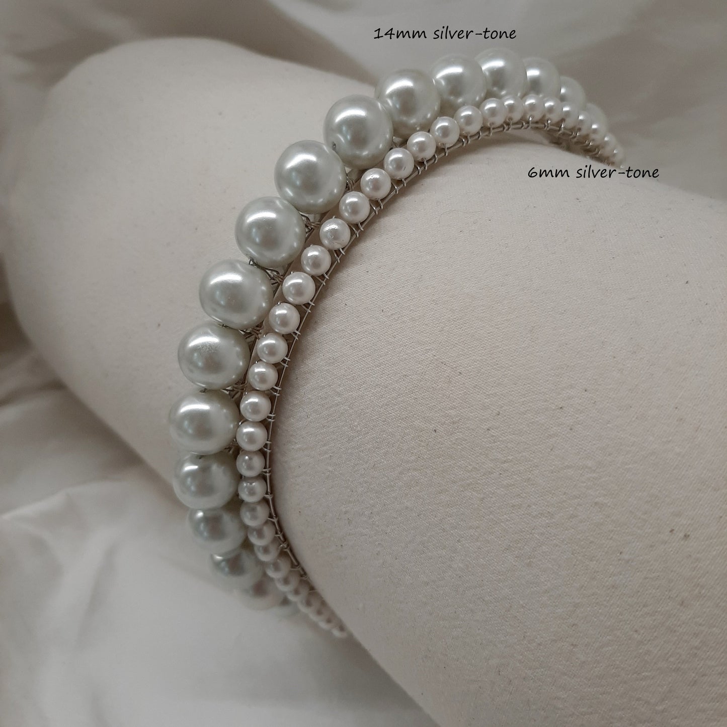 Olivia - shell bead pearls headband in different sizes
