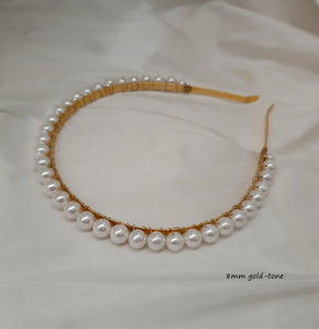 Olivia - shell bead pearls headband in different sizes