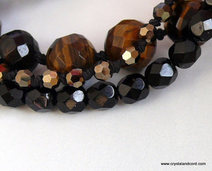 Tigereye natural gemstone beads hand knotted sterling silver bracelet