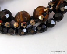 Load image into Gallery viewer, Tigereye natural gemstone single drop silver-tone earrings