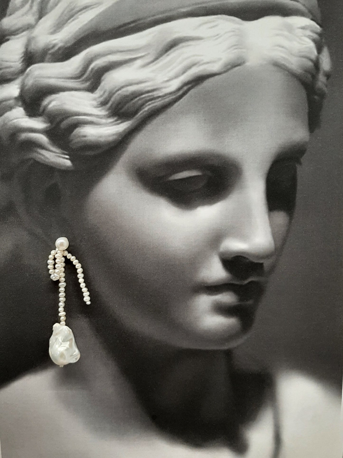 Serafina- freshwater pearls and more freshwater pearls sterling silver stud drop earrings