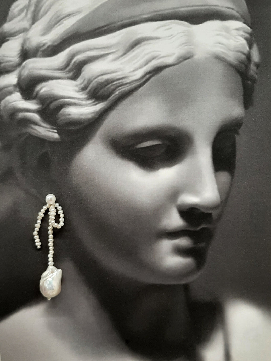 Serafina- freshwater pearls and more freshwater pearls sterling silver stud drop earrings